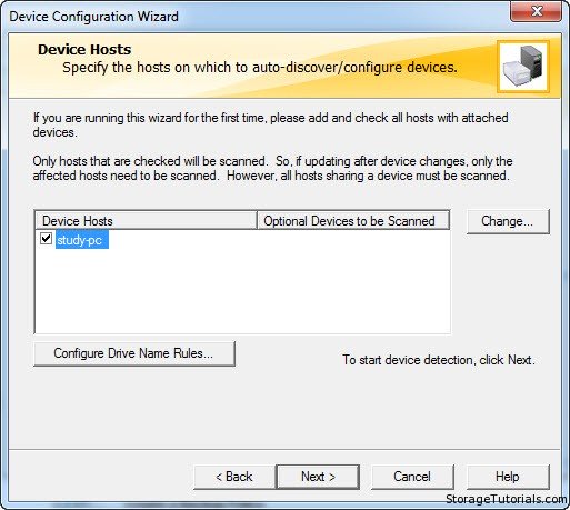 Netbackup storage device host configuration